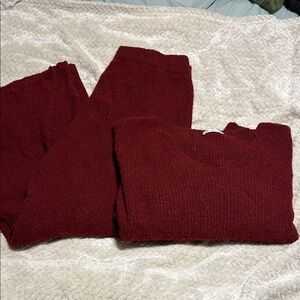 Elegant Burgundy Women's Sweater Set